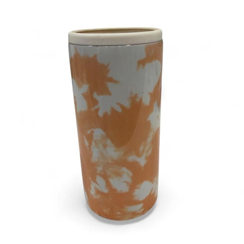 Cambridge Orange White Tie Dye Slim Seltzer Cooler Insulated Stainless Steel
